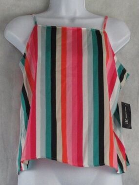 INC International Concepts Women's Pajama Top Camisole, Rainbow Multi Stripe